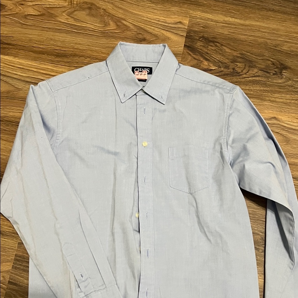 Chaps Men's Light Blue Button-Down Dress Shirt - Picture 2 of 3